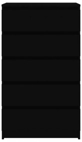 fekete szerelt fa fiókos szekrény 60 x 36 x 103 cm