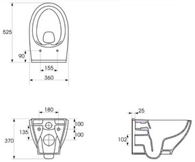 Cersanit K701-147 - Függesztett WC SAVIO ülőkével, kerámia/fehér