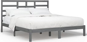 vidaXL szürke tömör fa ágykeret 200 x 200 cm