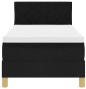 Boxspring ágy matraccal és LED-del - Fekete 80x200 cm Szövet