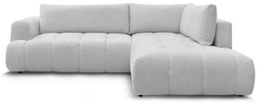 Világosszürke kinyitható-tárolóhelyes sarokkanapé (jobb oldali-L alakú) Fuji – Bobochic Paris