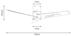 ZEVENTI - LED mennyezeti ventilátor BARROSA LED/18W/230V Wi-Fi Tuya barna + távirányító