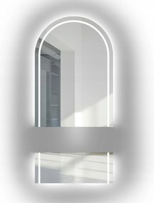 Plato félig ovális tükör két részből, Led háttérvilágítással 60x180
