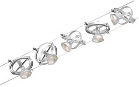 Paulmann 94436 - 5x GU5,3/10W CARDAN spotlámpa, matt króm, 230V