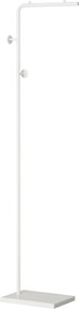 HOMCOM Fém Ruhafogas Márvány Talppal Modern Ruhafogas 2 Kerek Kampóval Hálószobába, Előszobába, 35x25x170 cm, Fehér | Aosom