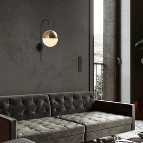 Fekete-aranyszínű fali lámpa ø 20 cm Bastos – Opviq lights