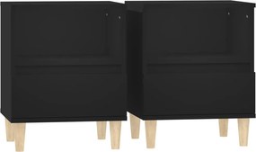 vidaXL 2 db fekete éjjeliszekrény 40 x 35 x 50 cm