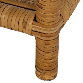 Natúr színű dohányzóasztal üveg asztallappal 40x90 cm – Ixia