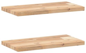2 db kezeletlen tömör akácfa függőpolc 60 x 20 x 2 cm