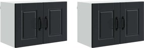 vidaXL Konyhaszekrény polcokkal 2 pcs Fekete 60 x 31 x 40 cm Faanyag