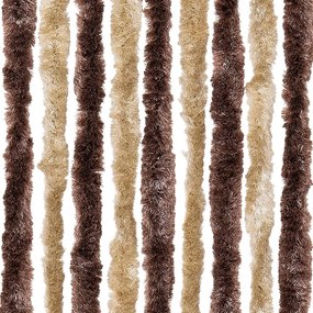 bézs és világosbarna zsenília rovarfüggöny 90 x 200 cm