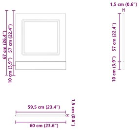 mosogatógép panel Kalmar régi fa 60x1,5x67 cm gépesített fa