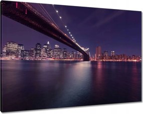 Vászonkép 100x70 Híd az éjszakában Usa New York