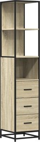 vidaXL sonoma tölgy színű szerelt fa fürdőszobaszekrény 35x37,5x166 cm
