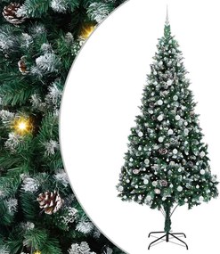 vidaXL Mű karácsonyfa 300 LED-del Zöld 240 cm PVC és Acél és Műanyag