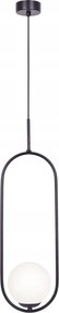 Függő Lámpa Szimpla Tejgömb Fekete Keret Black Glam K-5100