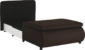 Kinyitható fotel, barna/minta, KENY NEW