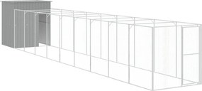 vidaXL világosszürke horganyzott acél kifutós kutyaház 165x1067x181 cm