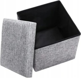 Összecsukható Pufa láda ülő tároló Szürke melange 38x38