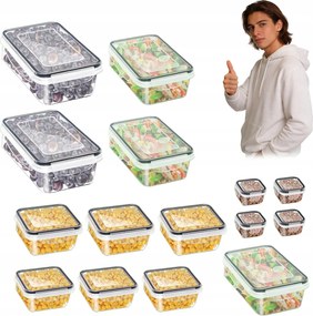 15x Konyhai Tároló Doboz felvágottak sajt fedél