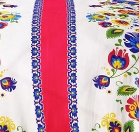 Pamut ágynemű JANE FOLK RED 2 részes 140x200 cm