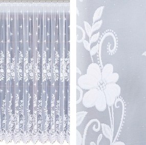 Hosszú Jacquard Függöny 600x250 Nappaliba Virágok Fehér Békák Kész