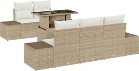 vidaXL Kerti Kanapé Szett párnával tárolóval 6 pcs Beige és krém