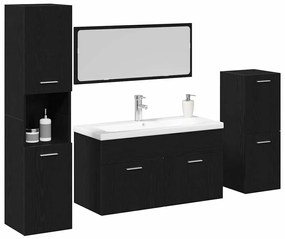 Fürdőszoba bútor szett 4 pcs Fekete tölgy 80 x 38.5 x 45 cm