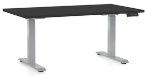 Állítható magasságú asztal OfficeTech D, 120 x 80 cm, szürke alap, fekete