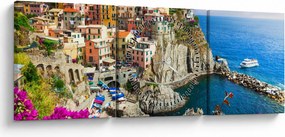 Kép - Manarola olasz falu (órával) (90x30 cm)