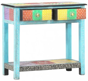 kézzel festett tömör mangófa tálalóasztal 80 x 35 x 75 cm