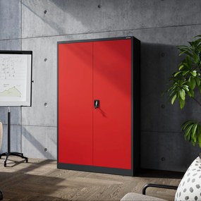 Fém iratszekrény JAN II, 1150 x 185 x 400 mm, antracit-piros