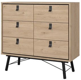 Natúr színű alacsony komód tölgyfa dekorral 102x99 cm Ry – Tvilum