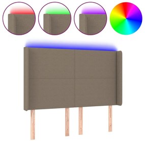 tópszínű szövet LED-es fejtámla 147x16x118/128 cm