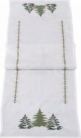 Karácsonyi asztali futó EVERGREEN CHARM 40x140 cm, fehér