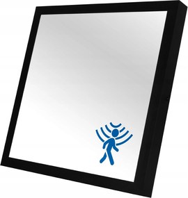 Falra szerelhető Led lámpa 36W szögletes fekete mozgásérzékelővel 40x40