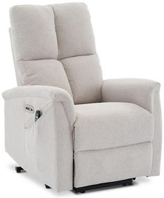 Elektromos vezérlésű bézs szövet dönthető fotel. TV-929 CRM2