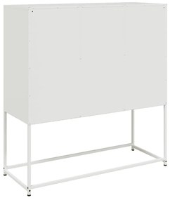 fehér acél tálalószekrény 100,5 x 39 x 107 cm