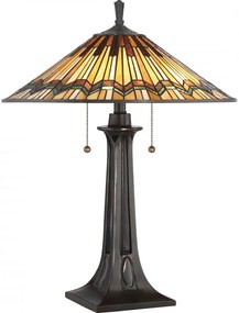 ELSTEAD-QZ-ALCOTT-TL Többszínű Színű Tiffany Asztali Lámpa 2XE27 60W IP20