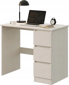 Számítógép Asztal Fehér Ifjúsági Modern Loft Fiókos 90CM