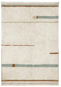 Kék-krémszínű mosható kézi szövésű pamut szőnyeg 90x130 cm Lanes Vintage Blue – Lorena Canals