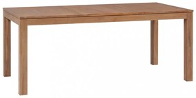 Természetes felületű tömör tíkfa étkezőasztal 180 x 90 x 76 cm