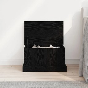 Tárolódoboz Fekete Tömörfa 50x30x28 cm Műgyanta
