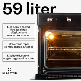 Klarstein Vilhelmine, beépített sütő, 55 l, A energiahatékonysági osztály, fekete