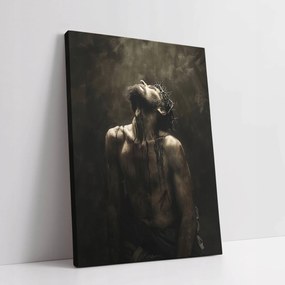 Jézus Krisztus töviskoronás imádkozó vászonkép 75x100
