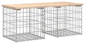 tömör fenyőfa gabion kerti pad 103x44x42 cm