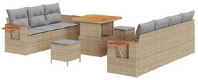 vidaXL Kerti Kanapé Szett párnával 10 pcs Beige és Világosszürke