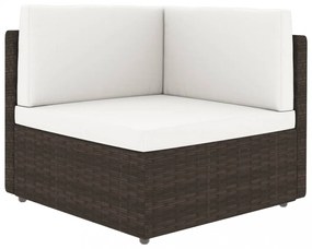 14 részes barna polyrattan kerti ülőgarnitúra párnákkal