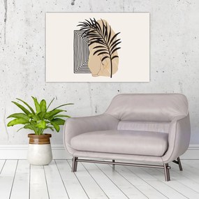 Kép - Absztrakció trópusi levelekkel N⁰3 (90x60 cm)
