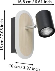 Eglo 901631 - RIMBOCCHI LED fali spotlámpa LED/7W/230V barna/fekete